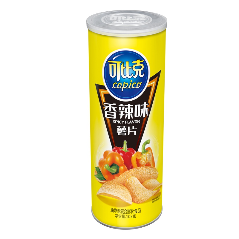 可比克 膨化食品 香辣味薯片105g(休闲零食)