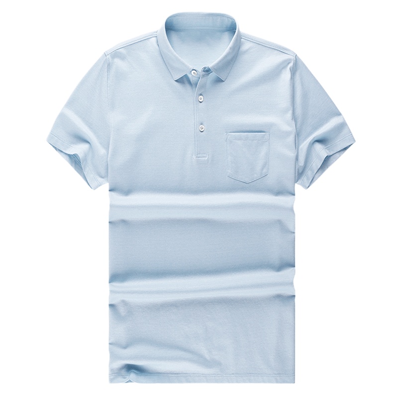 布先生短袖T恤 桑蚕丝纯色翻领男士丅恤上衣简约衣服夏 AT10106