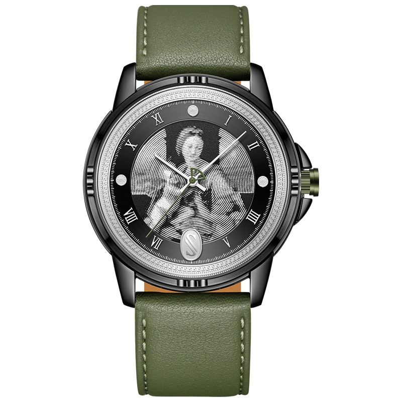 史尼嘉(SNIICA)意大利原创品牌男士手表潮流个性石英皮带男士石英表欧美时尚文艺腕表拉斐尔8024M