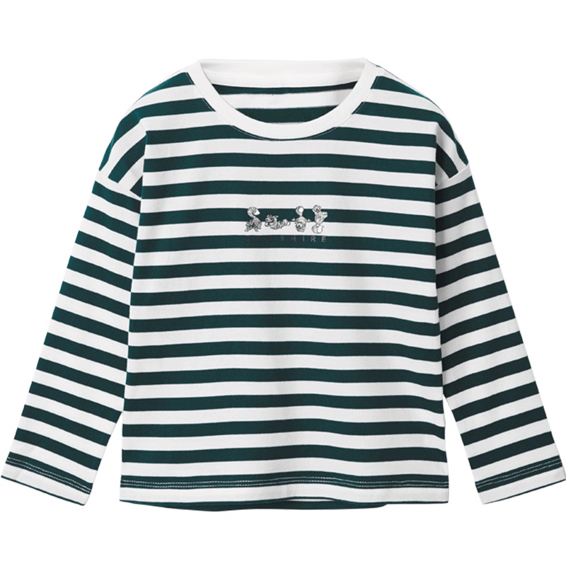 minipeace男童打底衫春秋儿童条纹潮长袖T恤宝宝上衣秋装新款
