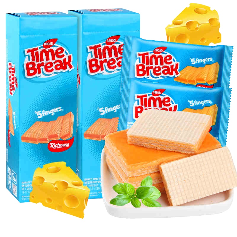 印尼进口丽芝士休时奶酪味威化饼干120g*3盒装休闲零食