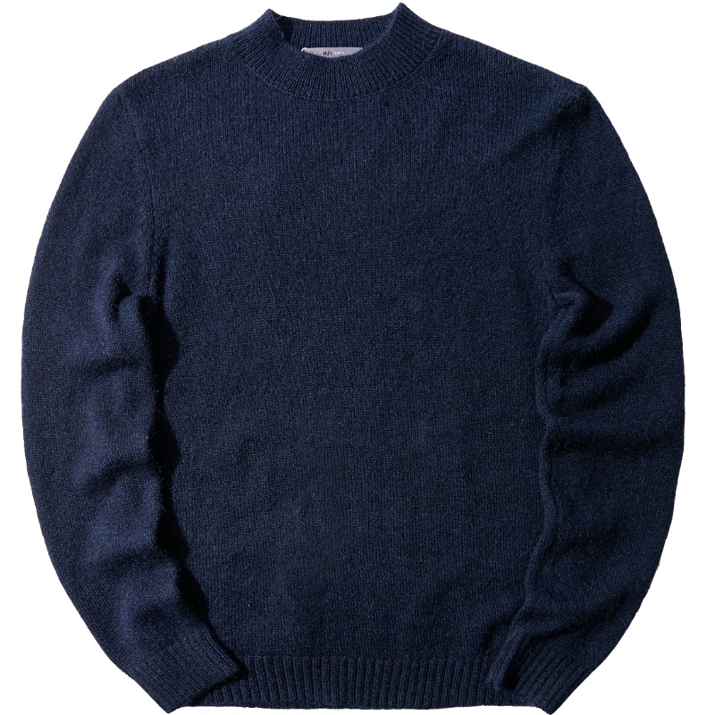 黑鲸 HLAJEANS舒适圆领毛衣男冬款简约舒适含羊毛套头毛衫男