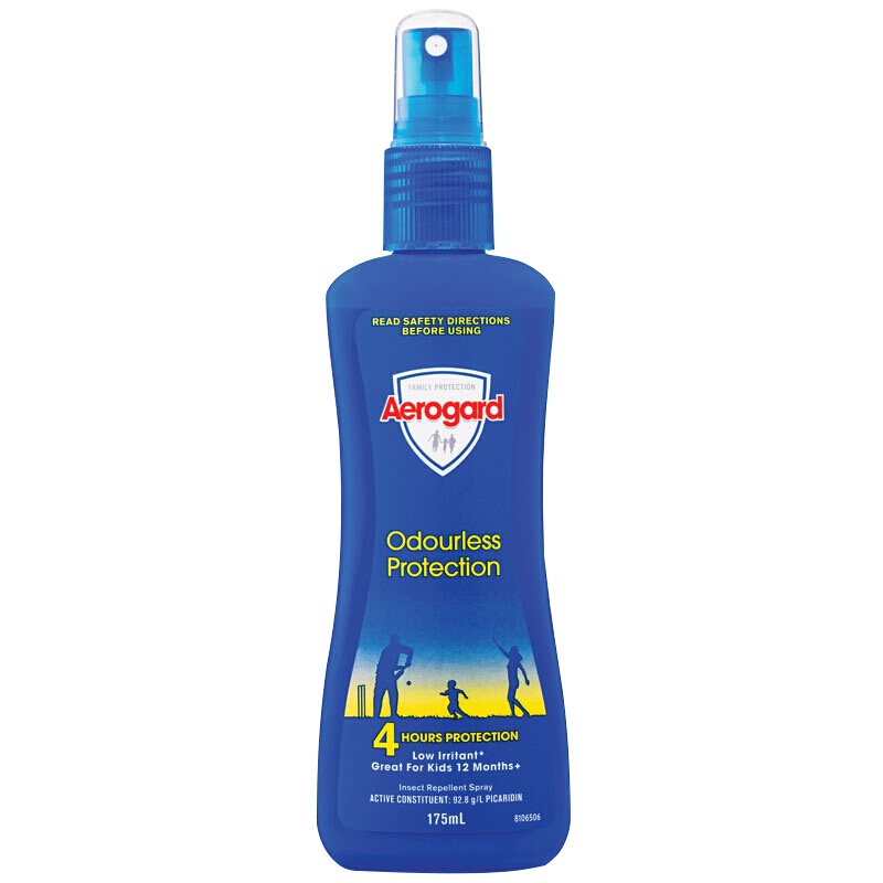 澳洲AEROGARD驱蚊水喷雾儿童婴幼儿澳乐家防蚊液175ml不含避蚊胺蚊香液无味花露水 1瓶装