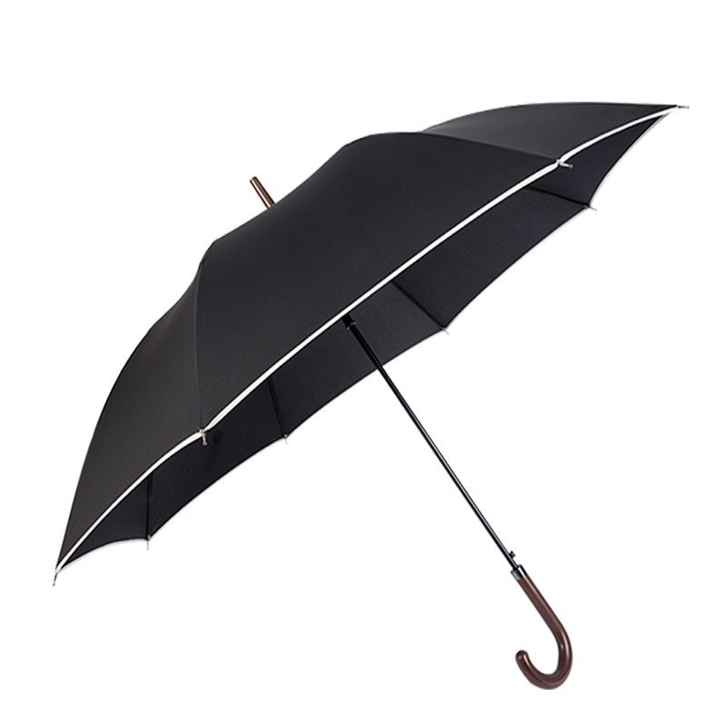 宏达HONDAR 简约撞色包边商务纯色PG自动直杆男款雨伞1103B