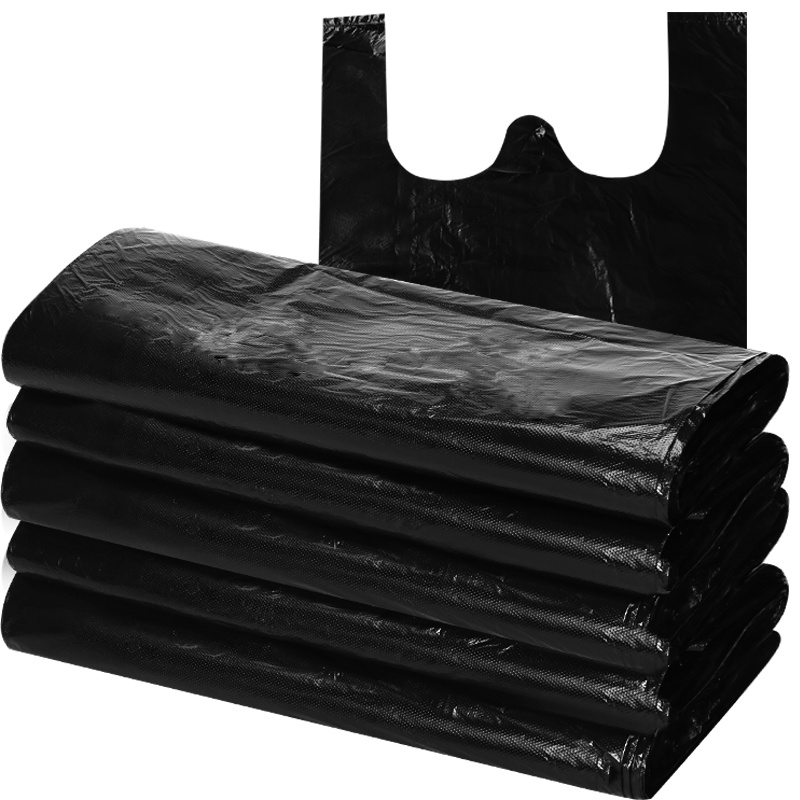 家用加厚垃圾袋黑色一次性厨房背心手提式中号分类垃圾塑料袋批发