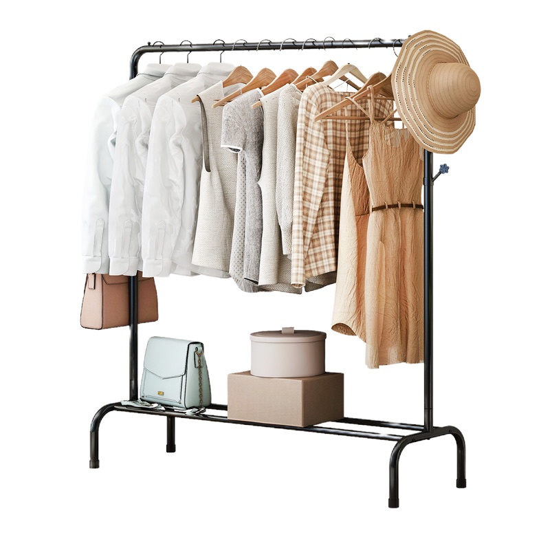 豫亨 落地衣架落地卧室挂衣架简易家用单杠衣服晾衣架室内网红多功能衣帽架