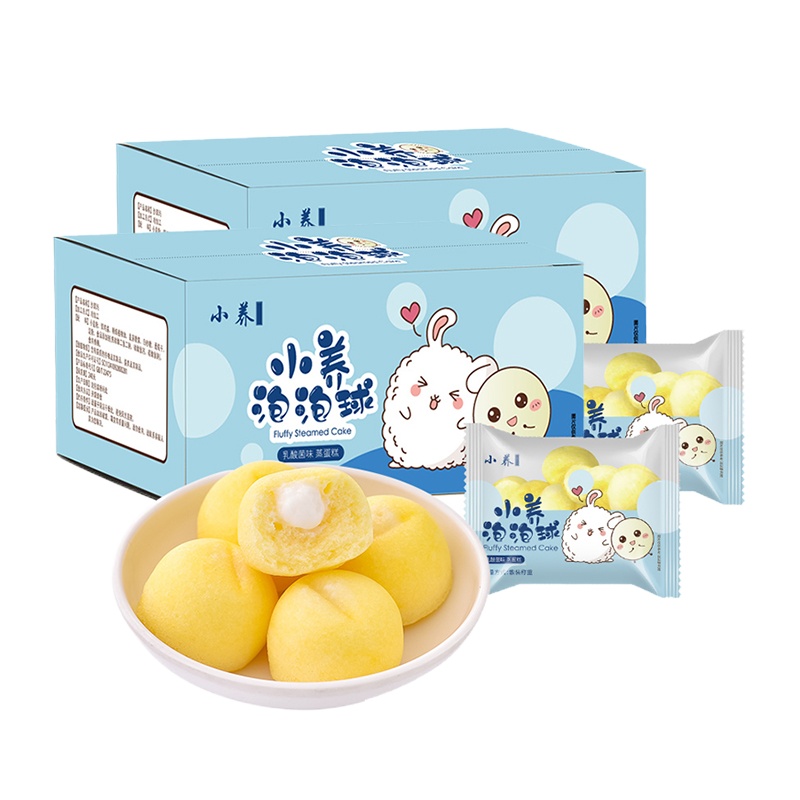 小养 泡泡球乳酸菌味蒸蛋糕400克*2袋