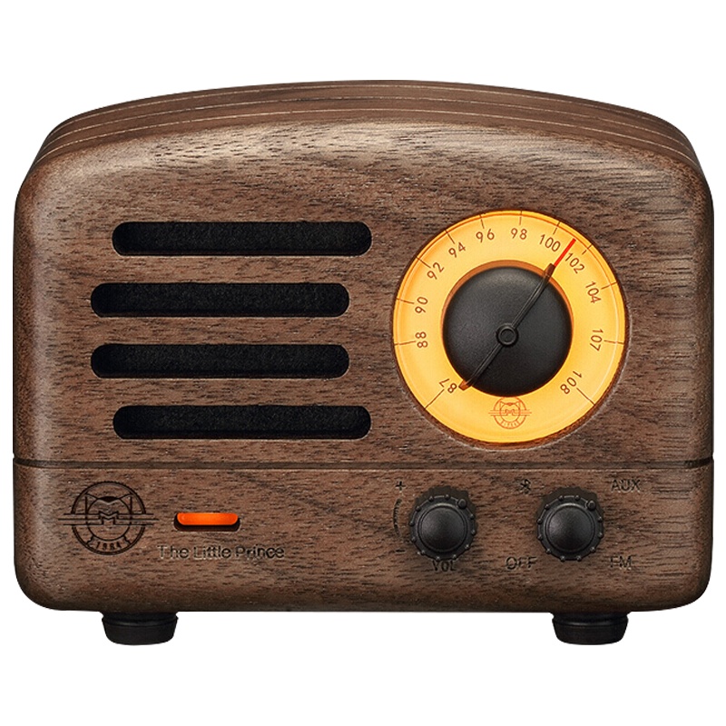 猫王收音机MW-2猫王小王子胡桃木蓝牙音箱复古小音响 无线蓝牙音响小 便携式迷你小音响小音箱家用木质收音机