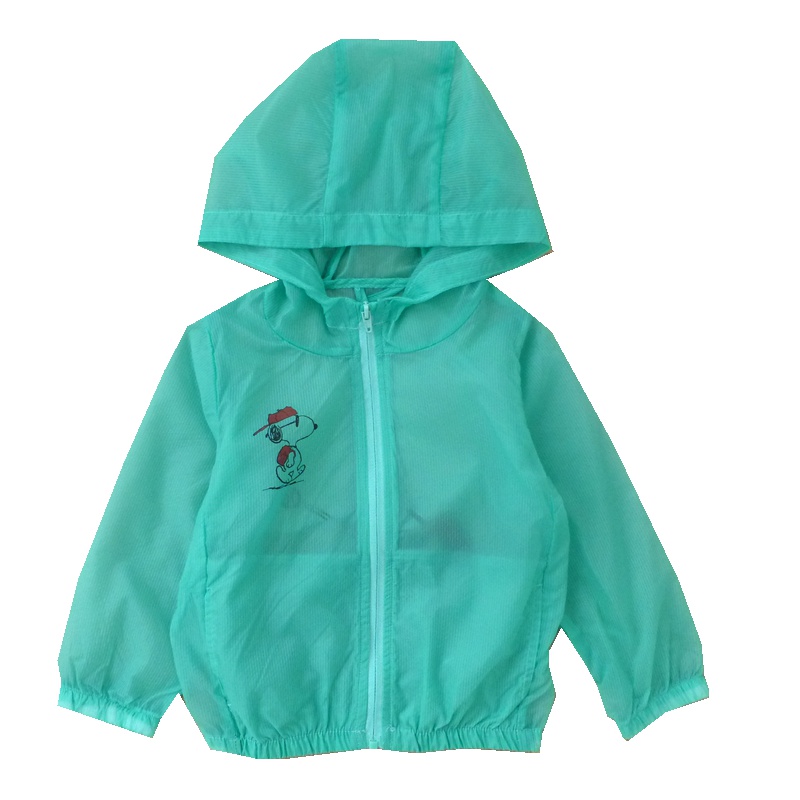 史努比(SNOOPY)童装正品夏季2-12岁儿童防晒衣男童绿色防紫外套男童蓝色轻薄上衣透气户外沙滩服90-140cm