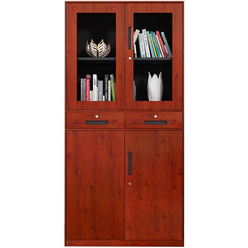 三圣 办公家具金属中二斗文件柜铁皮柜办公室资料柜钢制财务柜档案柜办公柜樱桃木纹转印文件柜