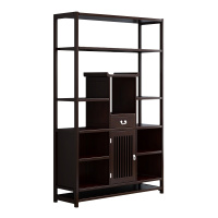 月影梳桐新中式书架组合全实木落地收纳置物架书房家具办公室书橱书柜