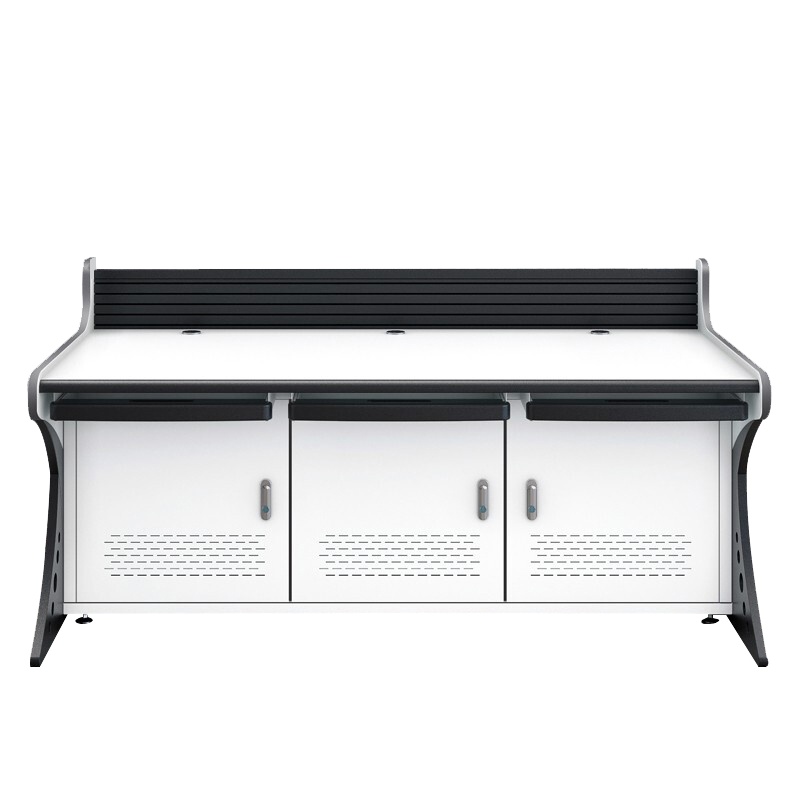 永格监控操作台 指挥调度台工控台中心视频控制机房多媒体桌播音桌讲台定制3联