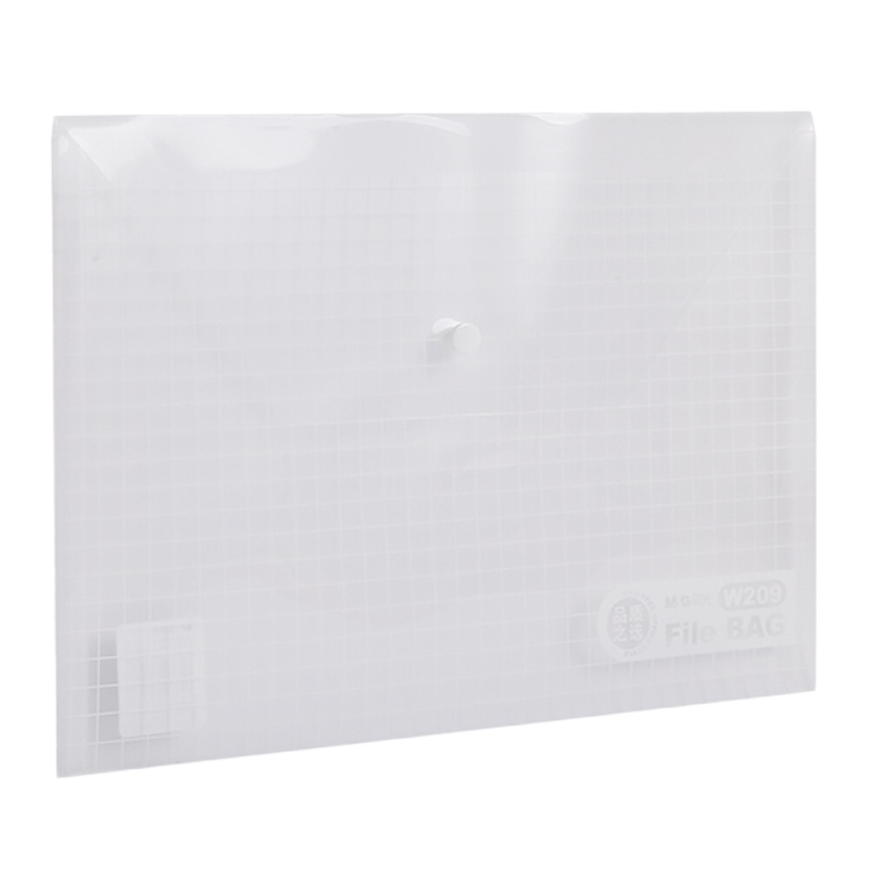 晨光(M&G)A4白色方格纽扣袋按扣袋办公文件袋档案袋资料整理收纳袋ADM94516 共12个