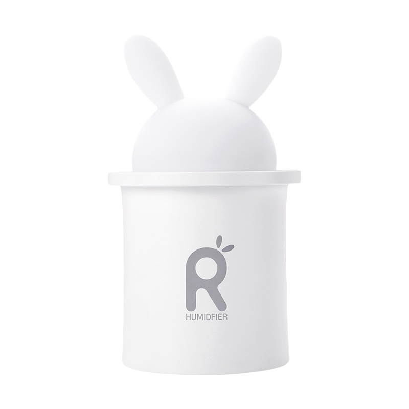 几素兔子加湿器冷暖夜灯小型办公室桌面家用学生少女可爱宿舍喷雾迷你静音(象牙白)