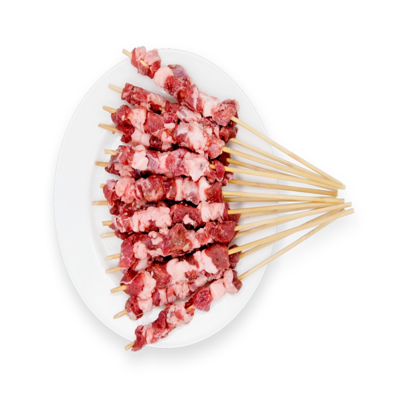 游牧御品 原切羊肉串 1000g 约30支装 草原7月龄羔羊腿肉 散养放牧 原肉原切 烧烤食材 BBQ