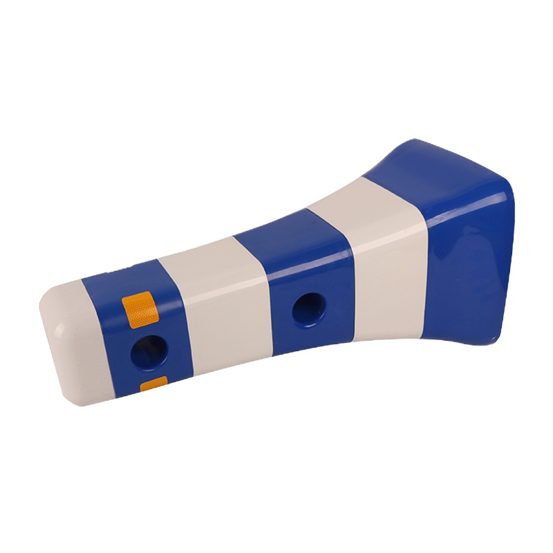 鼎红 路障锥警示反光桶 塑料隔离墩防撞警示墩 高80cm 底座35*35cm 蓝白款