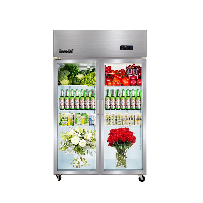 雪村(Xuecun)CFR-40B2T 800L大二门 商用冷柜 立式陈列柜 厨房冰箱 冰柜 商用冷藏柜 商用展示柜