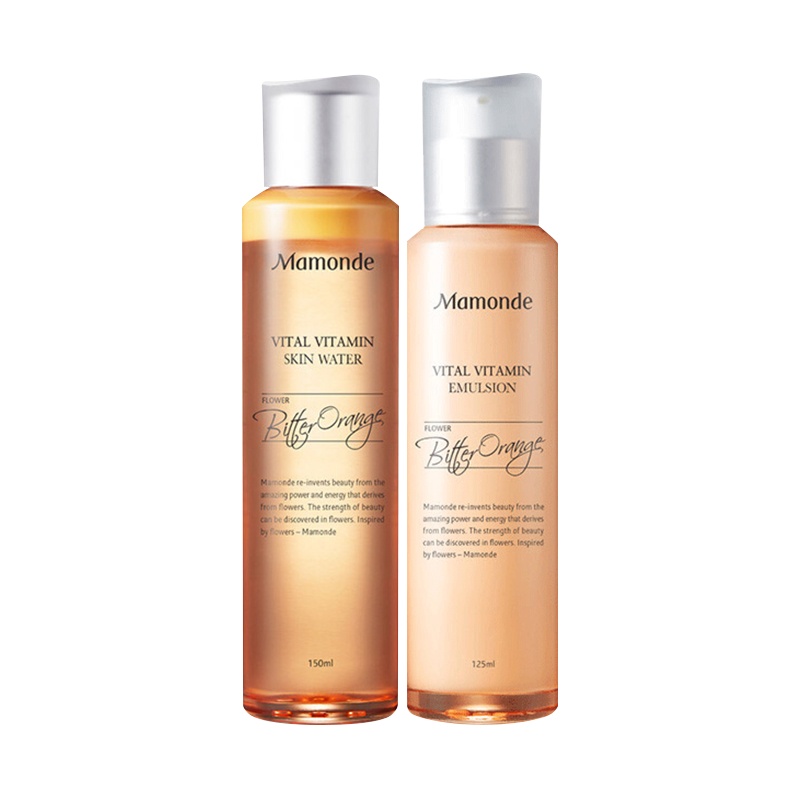 梦妆(Mamonde)苦橙维他命生机鲜活水乳护肤套装 (水150ml+乳125ml) 补水抗氧化抗痘护肤品套装