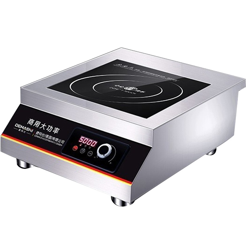 德玛仕(DEMASHI)饭店爆炒电磁灶220V 台式平底炒菜炉 卤肉电池炉煲汤炉大功率商用旋钮款丨IH-TT-5000W