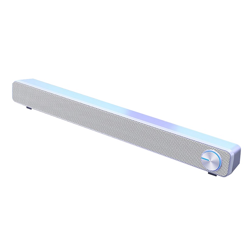 赛达V-195电脑音响台式家用笔记本小音箱低音炮USB长条迷你重低音大喇叭小型回音壁有线多媒体手机通用 有线版 白色