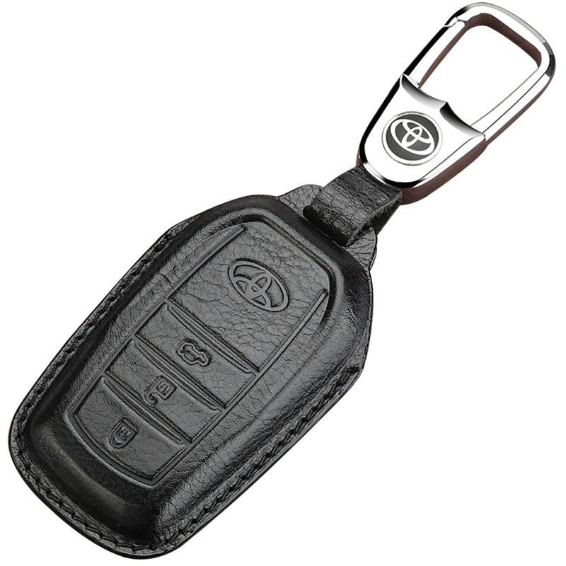 适用于新款丰田卡罗拉钥匙套八代凯美瑞雷凌真皮钥匙包钥匙扣威兰达亚洲龙rav4荣放chr普拉多霸道奕泽挂扣钥匙保护套传枫