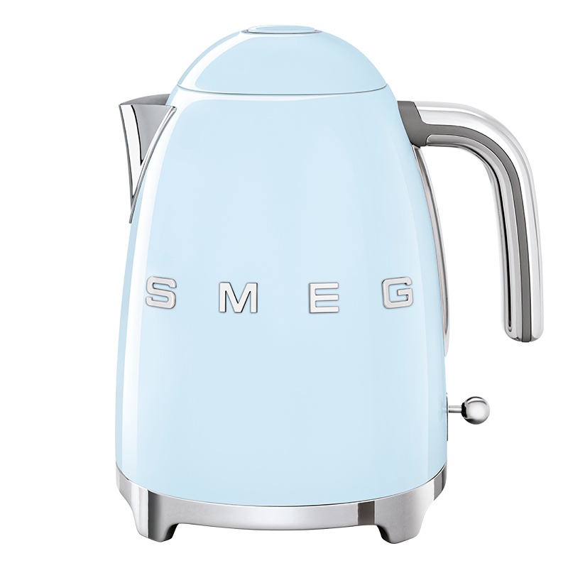 SMEG斯麦格意大利复古电水壶1.7L进口烧水壶自动断电不锈钢电热水壶KLF03 粉蓝色