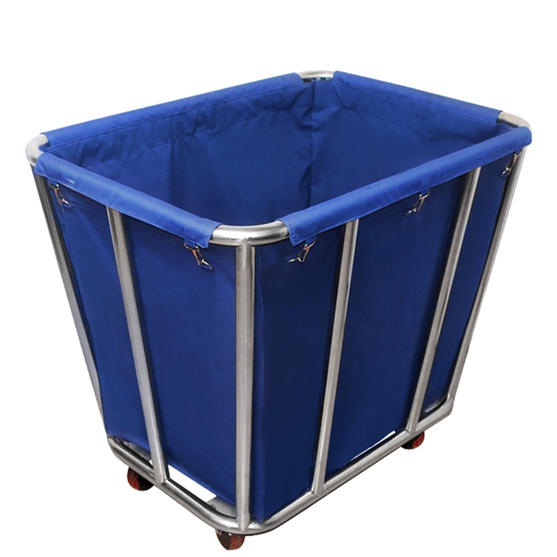 得丰 布草车 布袋加厚不锈钢手推车清洁车回收车静音