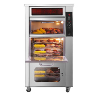 乐创(lecon)烤红薯机全自动地瓜机商用烤箱烤炉电热炉子玉米土豆烤箱立式台式摆摊栗子机 128型立式LED保温款40斤