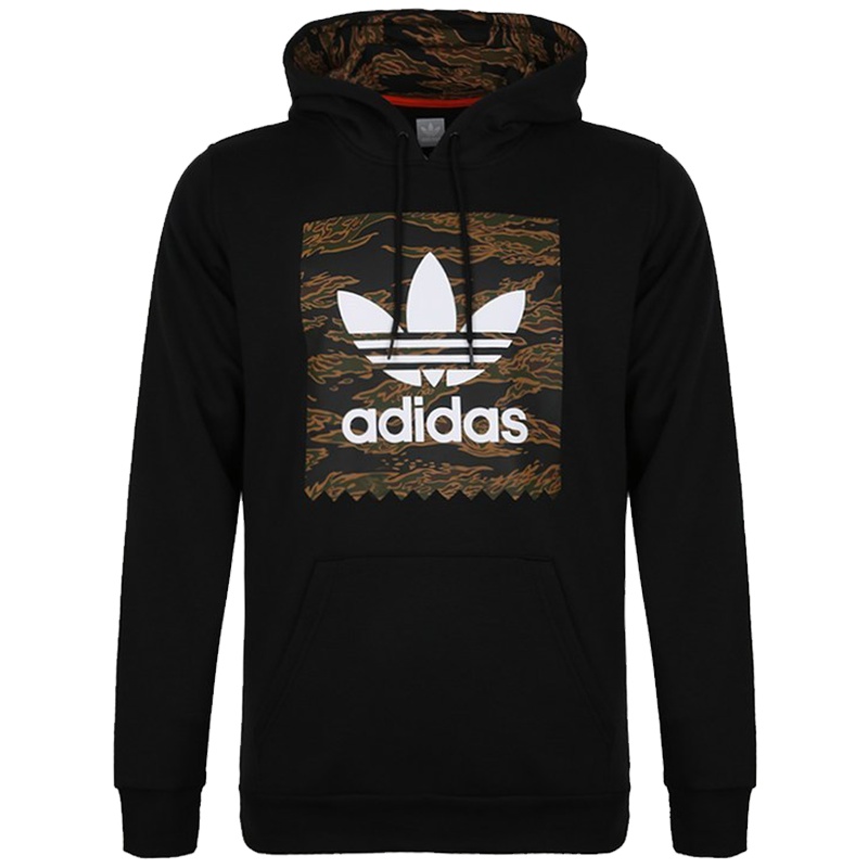 阿迪达斯(adidas)男士三叶草连帽套头衫CAMO BB HOODIE DH3919