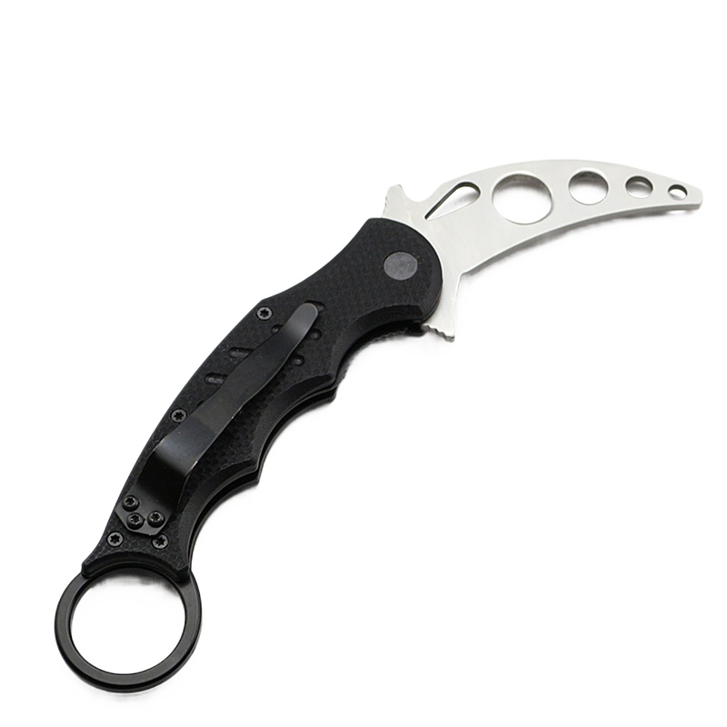 西户 狐狸爪刀 野营折叠刀 工艺刀 户外刀具(未开刃) 黑洞孔