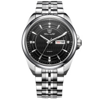 天王表(TIANWANG)手表 山河系列正品钨钢表圈自动机械表时尚商务男表实心钢带男士手表5812