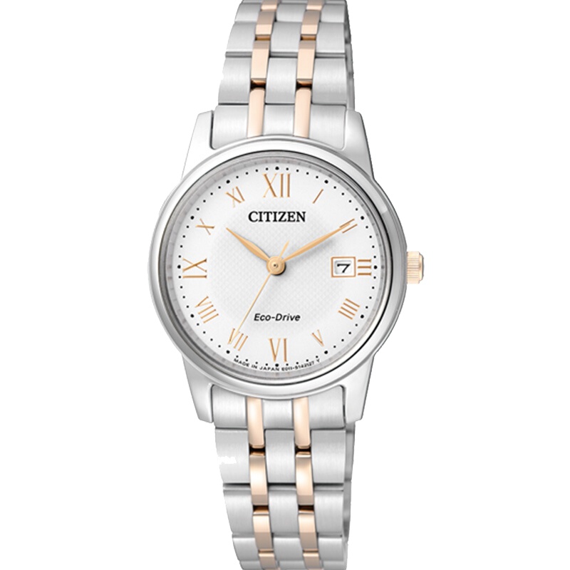 西铁城 (CITIZEN)光动能手表女士 蓝宝石玻璃镜面 日韩品牌商务休闲黑盘不锈钢表带光能表 EW2314-58A