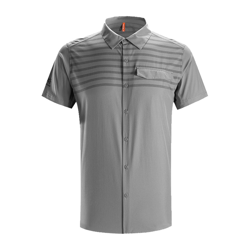 KAILAS/凯乐石翻领衬衫男款户外快干飞织轻量短袖衬衣