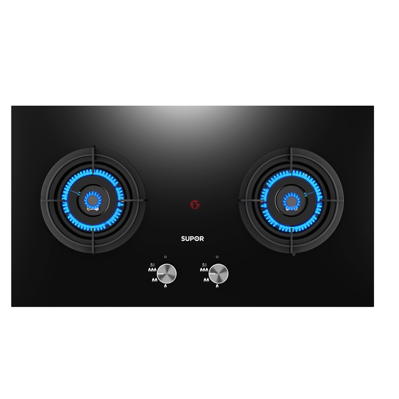 苏泊尔(SUPOR)S16燃气灶煤气灶双灶台式嵌入式灶具猛火不锈钢面板秒速点火(液化气)