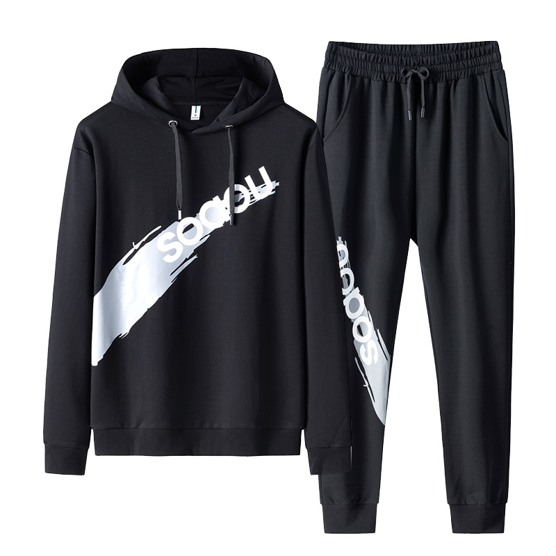 三弦(LA CORDE)卫衣男连帽衫秋季2019新款潮流搭配一套衣服男装潮牌休闲长袖套装