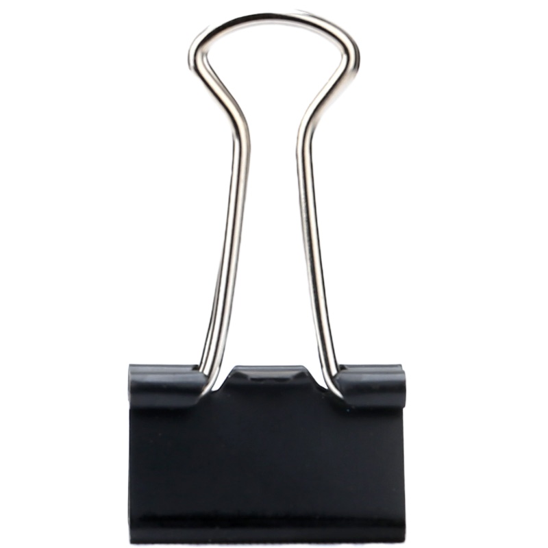 得力8565 40只19mm黑色长尾夹票夹 金属燕尾 3筒装