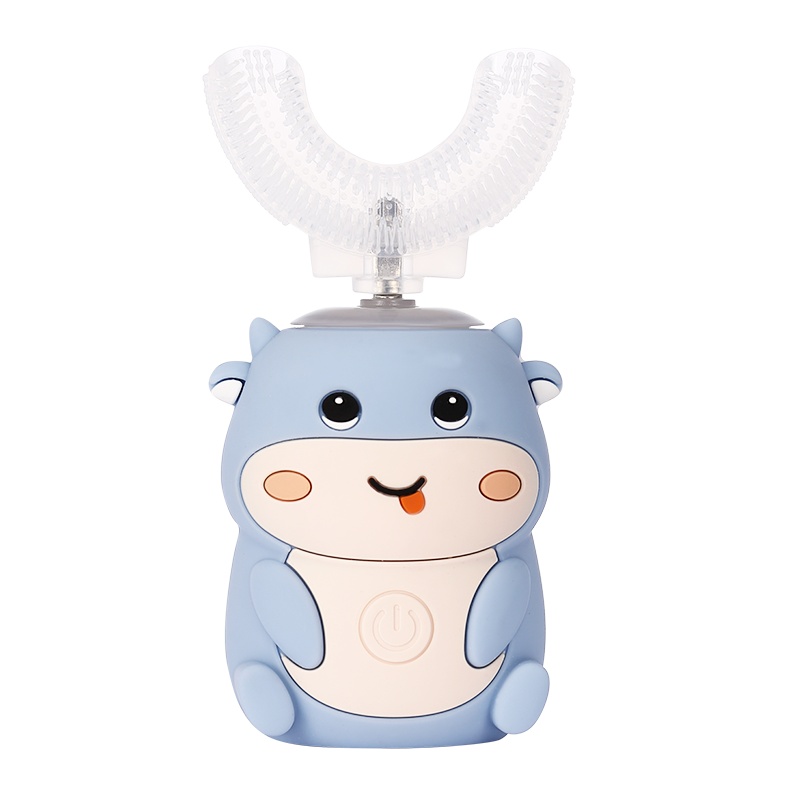 开优米(kiuimi)儿童牙刷U形电动U型小萌牛全自动智能宝宝2-6-12岁小孩刷牙洁牙粉色小牛