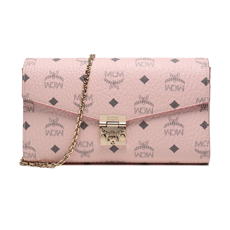MCM 奢侈品 女士新款铆钉干邑色人造革单肩斜挎包链条包信封包手拿包礼物送女友 MWRAAME05CO001
