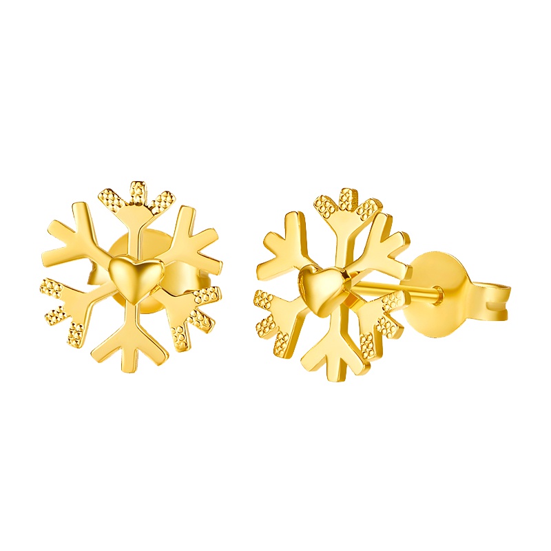 ZHAO LIANG兆亮珠宝 雪花 18k金耳钉女款K金耳饰时尚K金耳钉正品送女友礼物