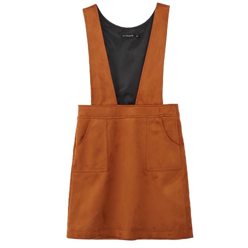 拉夏贝尔春季新款韩版修身显瘦一步裙打底背带连衣裙女1T000945