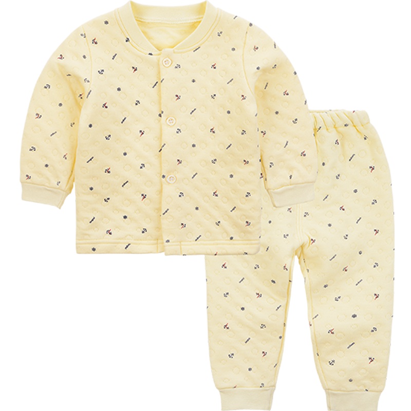 童泰TONGTAI婴儿纯棉衣服秋装3-24个月-3岁宝宝加厚儿童保暖内衣套装睡衣秋冬婴幼儿通用100cm