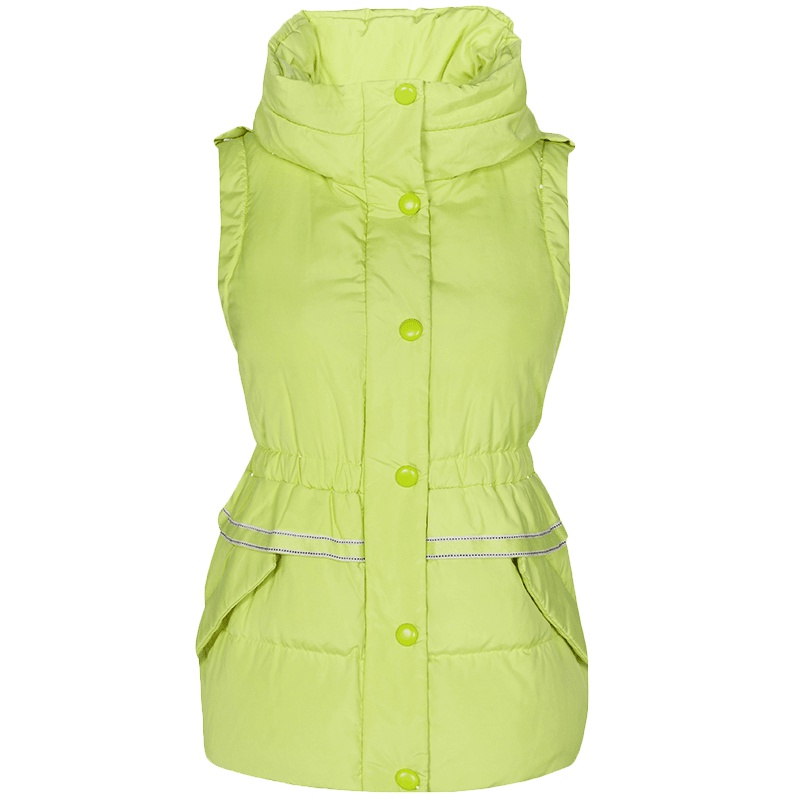 ERAL/艾莱依冬装纯色立领收腰无袖短款羽绒背心10002-EDAA