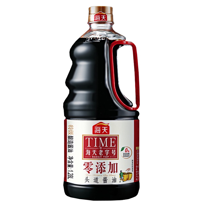 海天零添加老字号头道生抽酱油1.28L