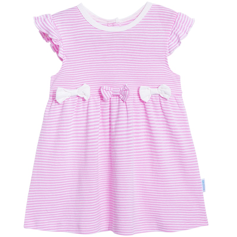 贝贝怡女童条纹连衣裙夏装婴儿裙子小飞袖宝宝公主裙172Q082