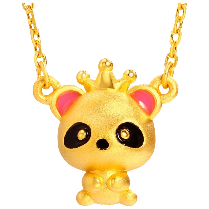 翠绿 黄金套链 精美小熊3D硬金足金999套链 金重约6.3-6.4g B08000090002