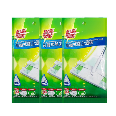 3M 思高可抛式除尘湿纸抑菌湿纸替换装