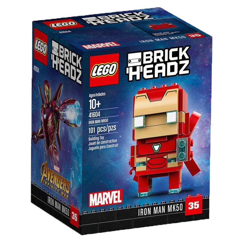 乐高(LEGO)BrickHeadz 大头仔系列 钢铁侠MK50 41604 塑料积木玩具 101块 10岁以上