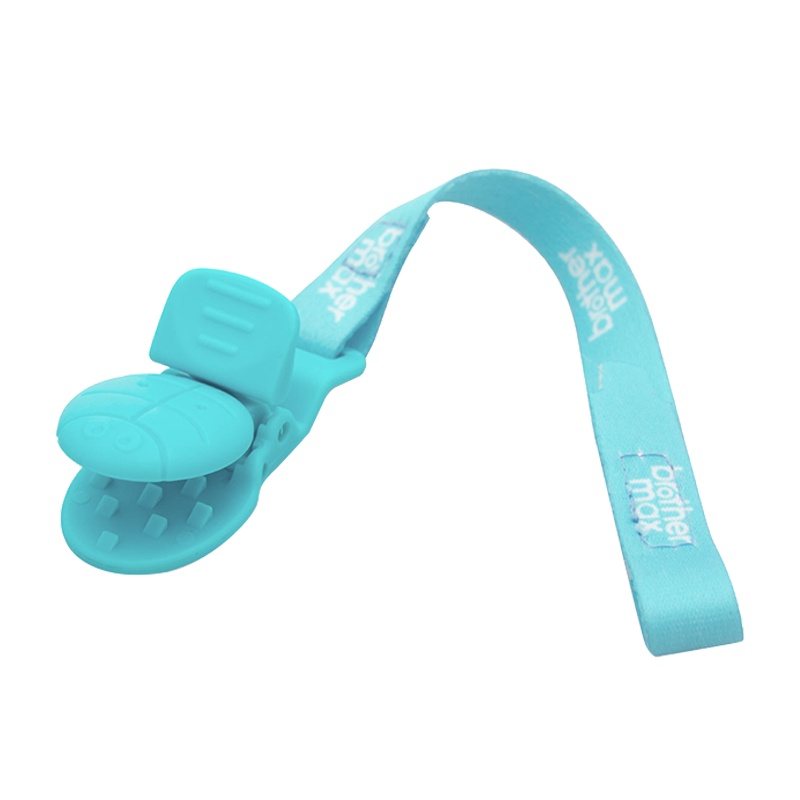 BROTHER MAX麦斯兄弟宝宝玩具奶嘴链奶嘴牙胶防丢防掉链婴儿安抚奶嘴夹链绿色