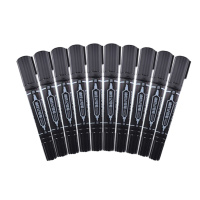 齐心(COMIX) MK803 2.0mm和6.0mm 大双头记号笔 10支/盒 黑色