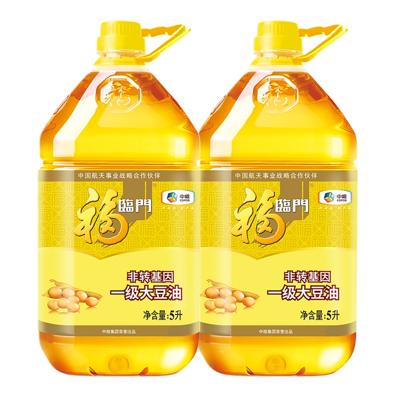 福临门 食用油 非转基因 一级大豆油5L*2 中粮荣誉出品
